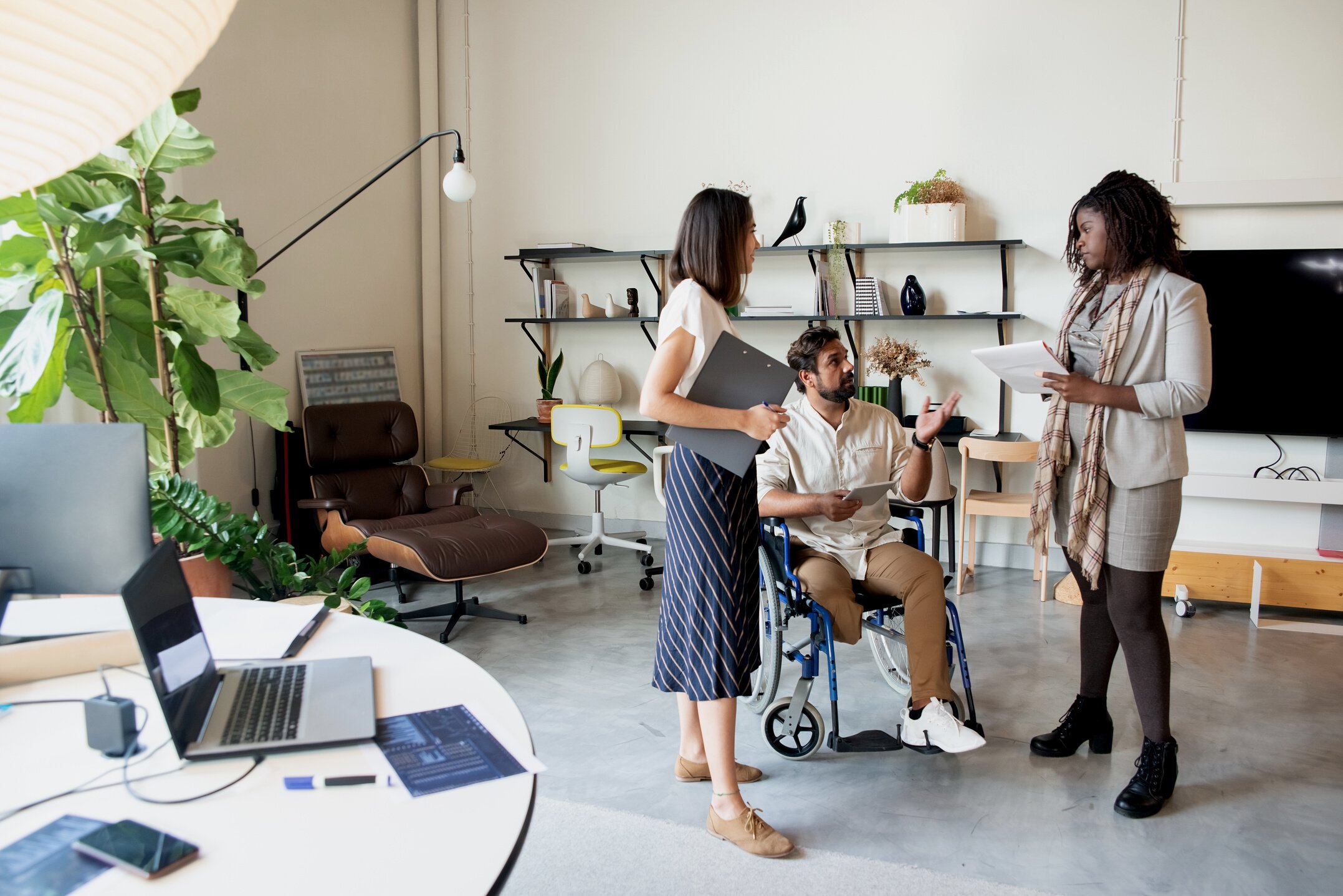 A Team Having a Discussion at the Office