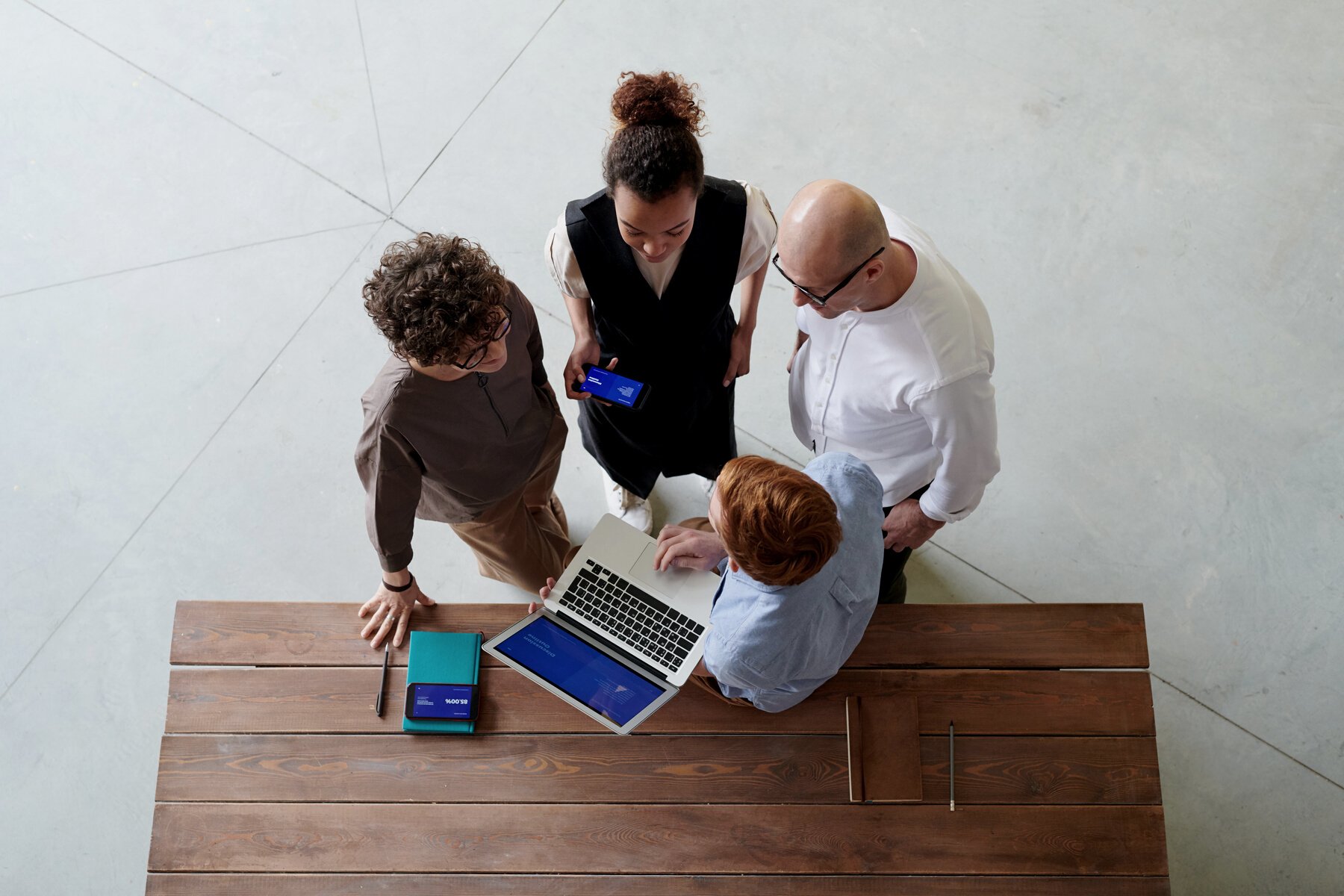 Group of People Standing Indoors